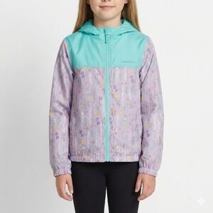 Eddie Bauer Girls Hooded Jacket Windbreaker Woodland Size 7